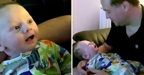 Les parents épatés montrent leur bébé de 8 semaines qui prononce son tout premier mot