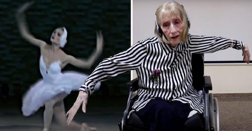 La ballerine âgée atteinte d'Alzheimer se souvient de son passé en écoutant  Le Lac des cygnes 