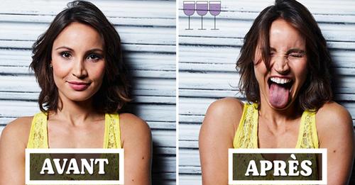 Des photos étonnantes capturent les visages qui changent après 1, 2 et 3 verres de vin